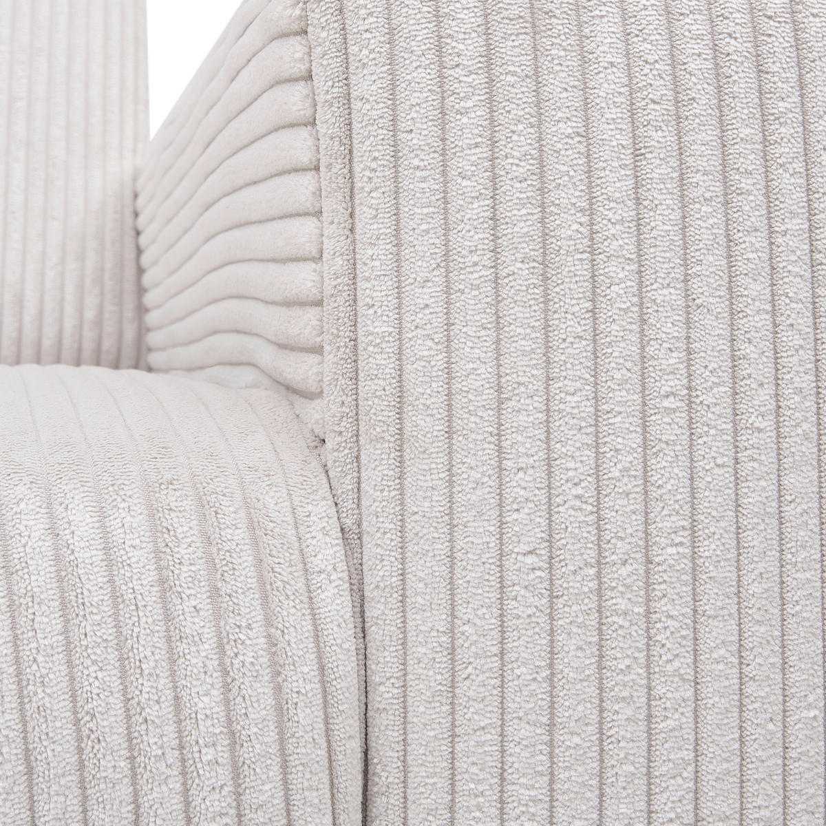 ECKSOFA in Cord Weiss, Perlmutt  - Weiss/Perlmutt, Konventionell, Textil/Metall (167/247cm) - Stylife