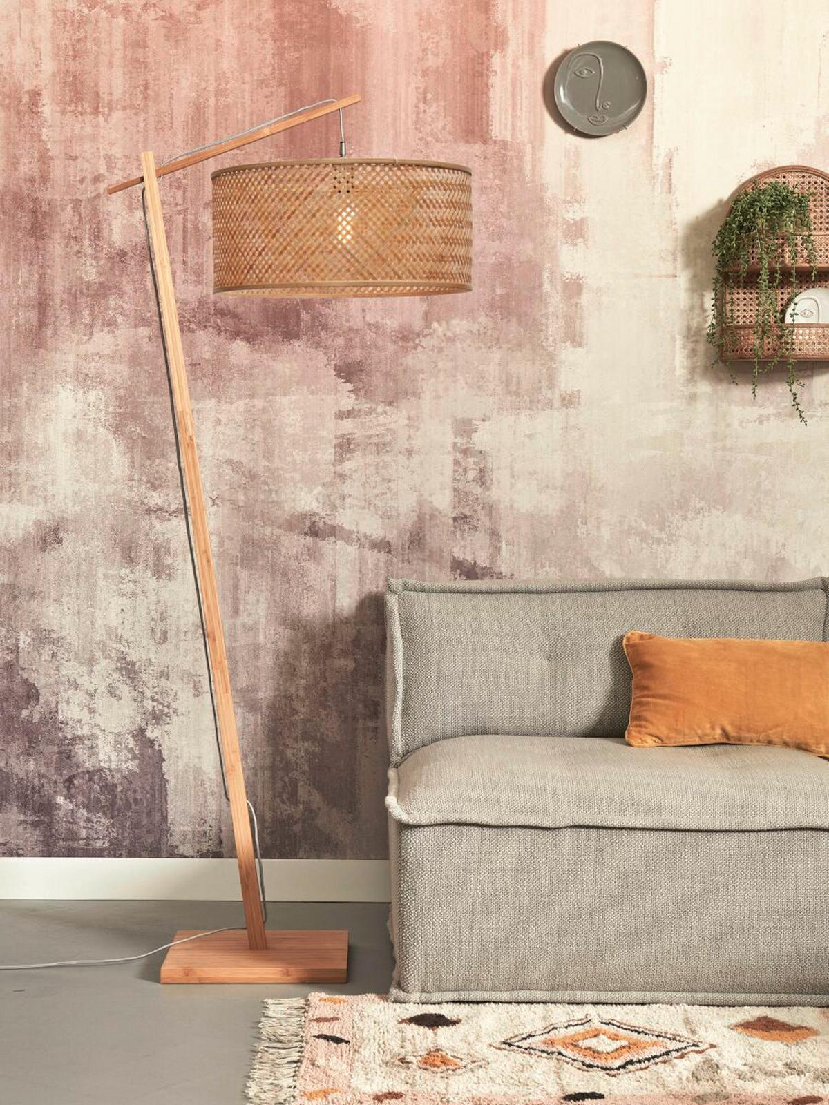 STEHLEUCHTE 75/50/176 cm    - Naturfarben, Trend (75/50/176cm) - Good & Mojo