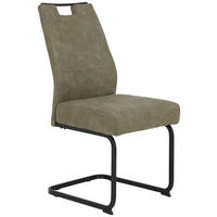 SCHWINGSTUHL  in Eisen Mikrofaser  - Schwarz/Braun, MODERN, Textil/Metall (49/100/61cm) - Boxxx