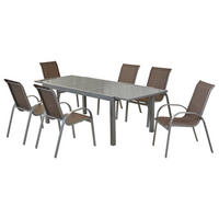 GARTENSET 7-teilig  - Silberfarben, MODERN, Textil/Metall - Gardenson