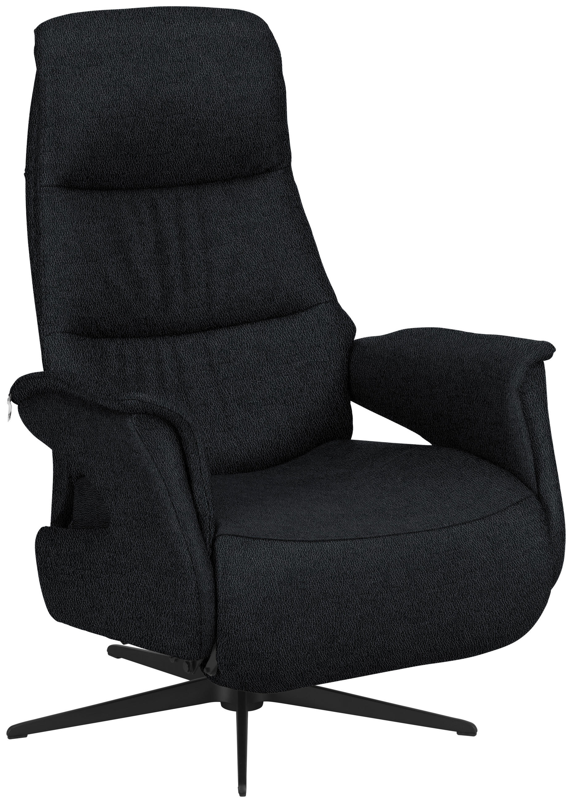 RELAXSESSEL Echtleder    - Schwarz, Design, Leder/Metall (74/105/83cm) - Welnova