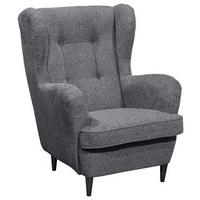 ÖRONLAPPSFÅTÖLJ i vävt tyg antracit  - svart/antracit, Basics, trämaterial/textil (78/102/98cm) - MID.YOU
