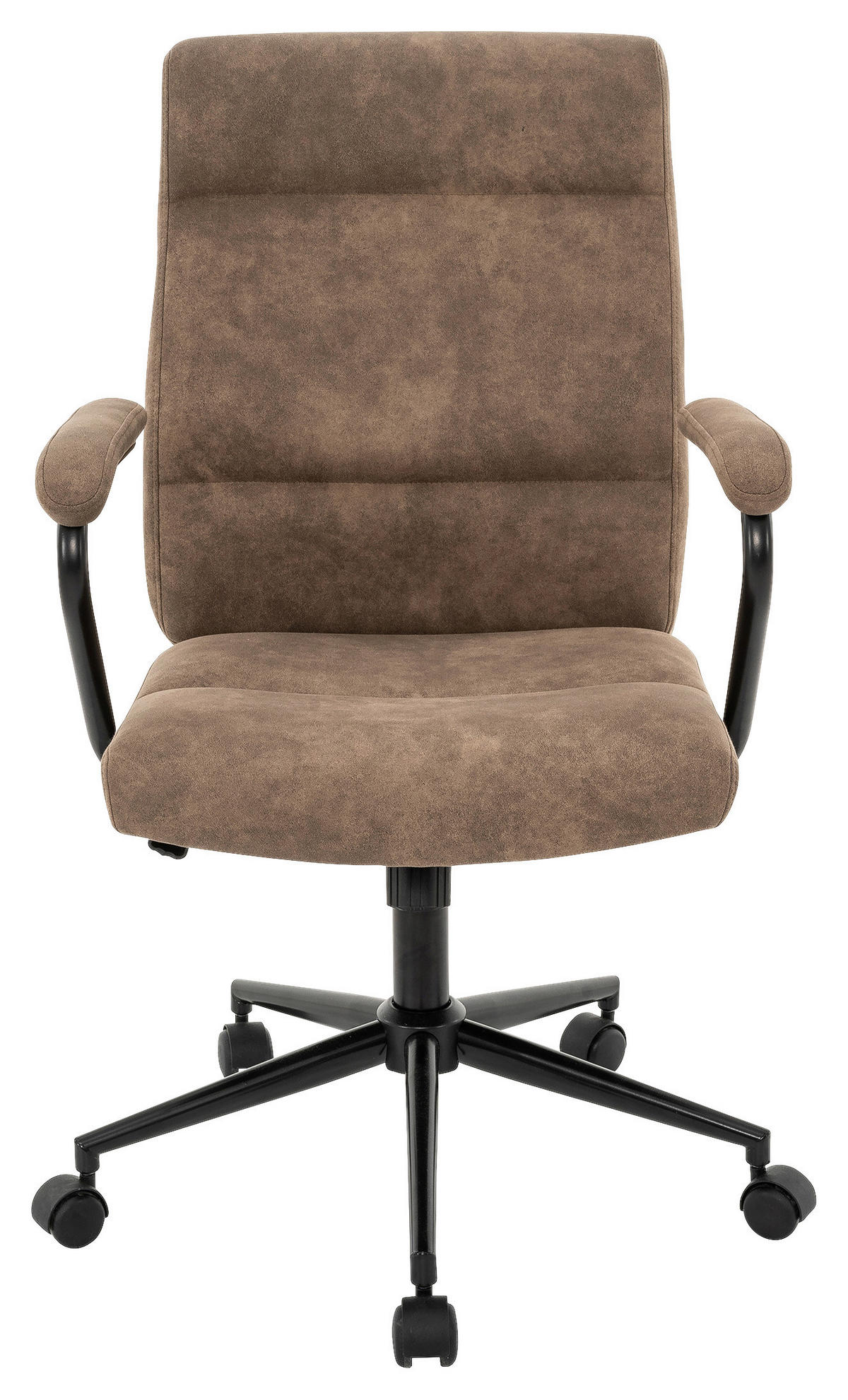 DREHSTUHL Webstoff Schwarz, Hellbraun  - Hellbraun/Schwarz, MODERN, Kunststoff/Textil (60/99-109/64cm) - MID.YOU