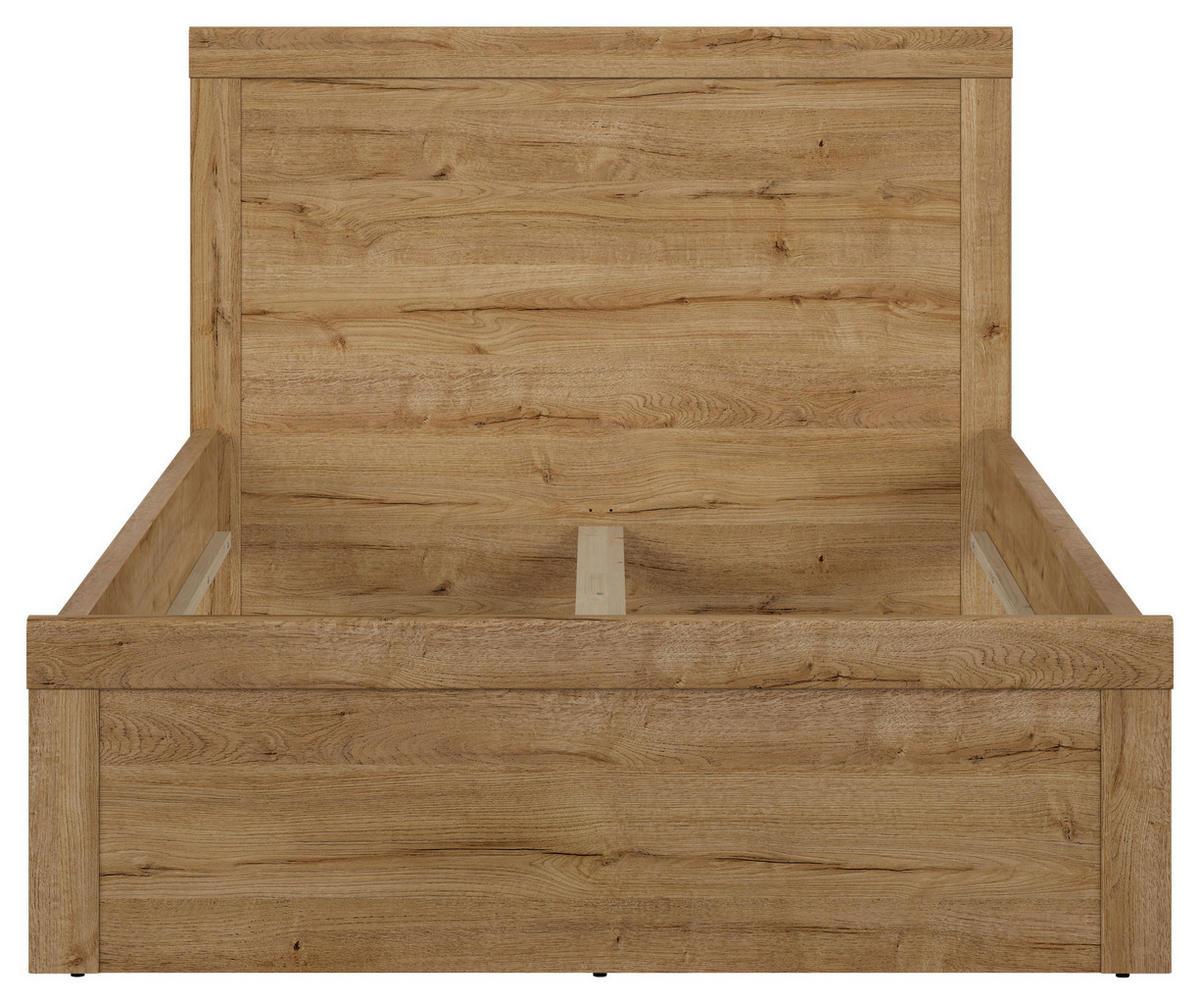 POSTELJA 120 cm   x 200 cm  , leseni material barve hrasta  - črna/barve hrasta, Moderno, leseni material (120/200cm) - MID.YOU