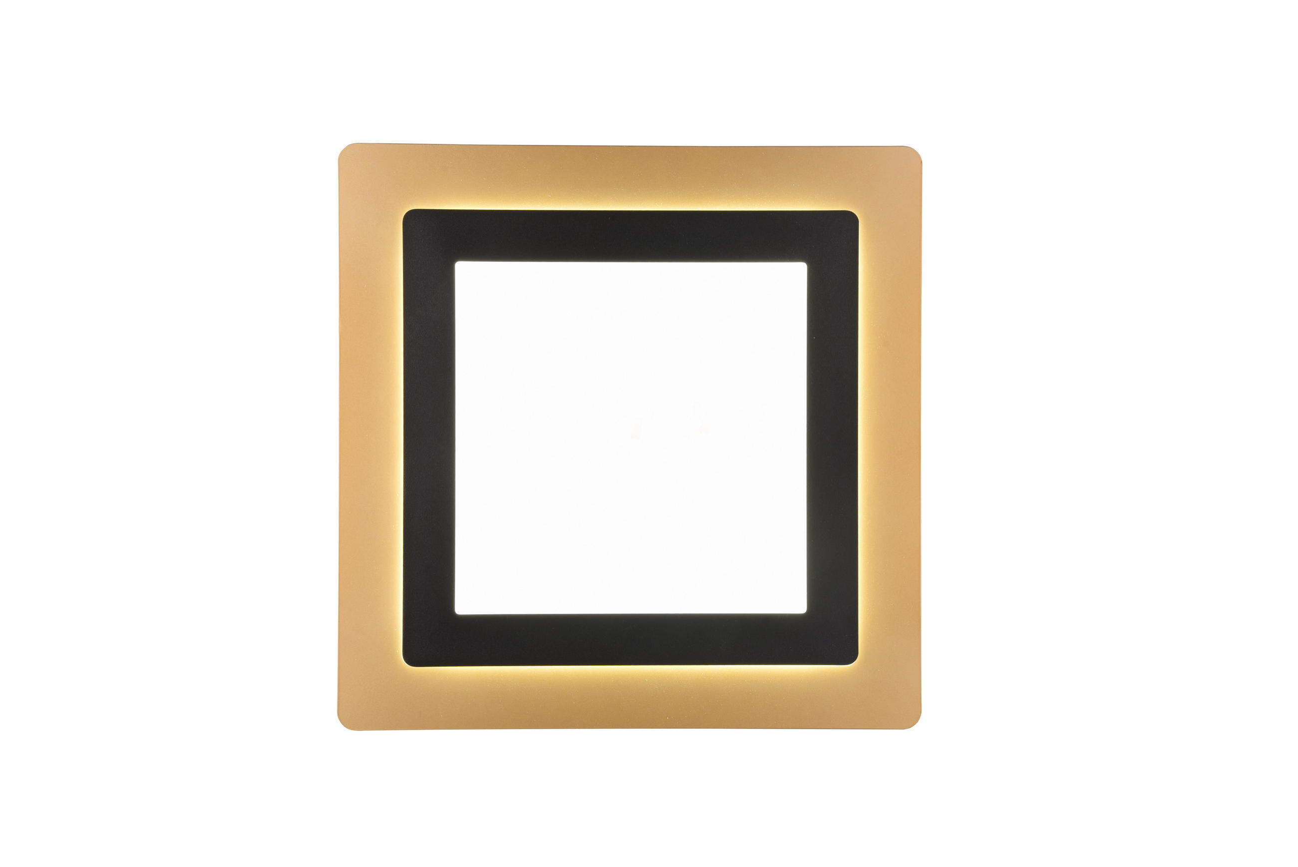 LED-DECKENLEUCHTE Morgan 45/45/4,2 cm   - Goldfarben/Schwarz, MODERN, Metall (45/45/4,2cm) - Trio Leuchten