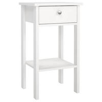 NOČNÍ STOLEK, bílá, 40/70,1/34,2 cm - bílá/barvy stříbra, Moderní, kov/kompozitní dřevo (40/70,1/34,2cm) - MID.YOU
