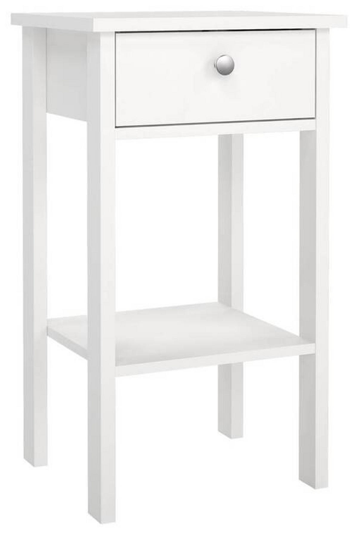 NOČNÍ STOLEK, bílá, 40/70,1/34,2 cm - bílá/barvy stříbra, Moderní, kov/kompozitní dřevo (40/70,1/34,2cm) - MID.YOU