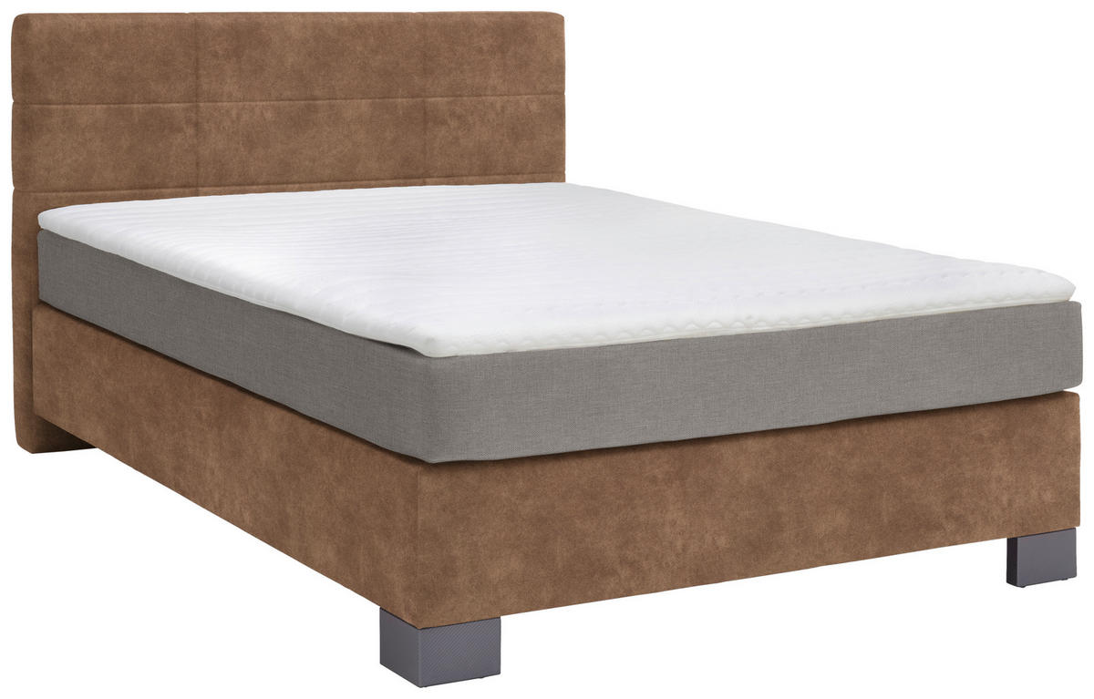 BOXSPRINGBETT 100/200 cm  Braun  - Graphitfarben/Braun, Design, Holz/Textil (100/200cm) - Hom`in