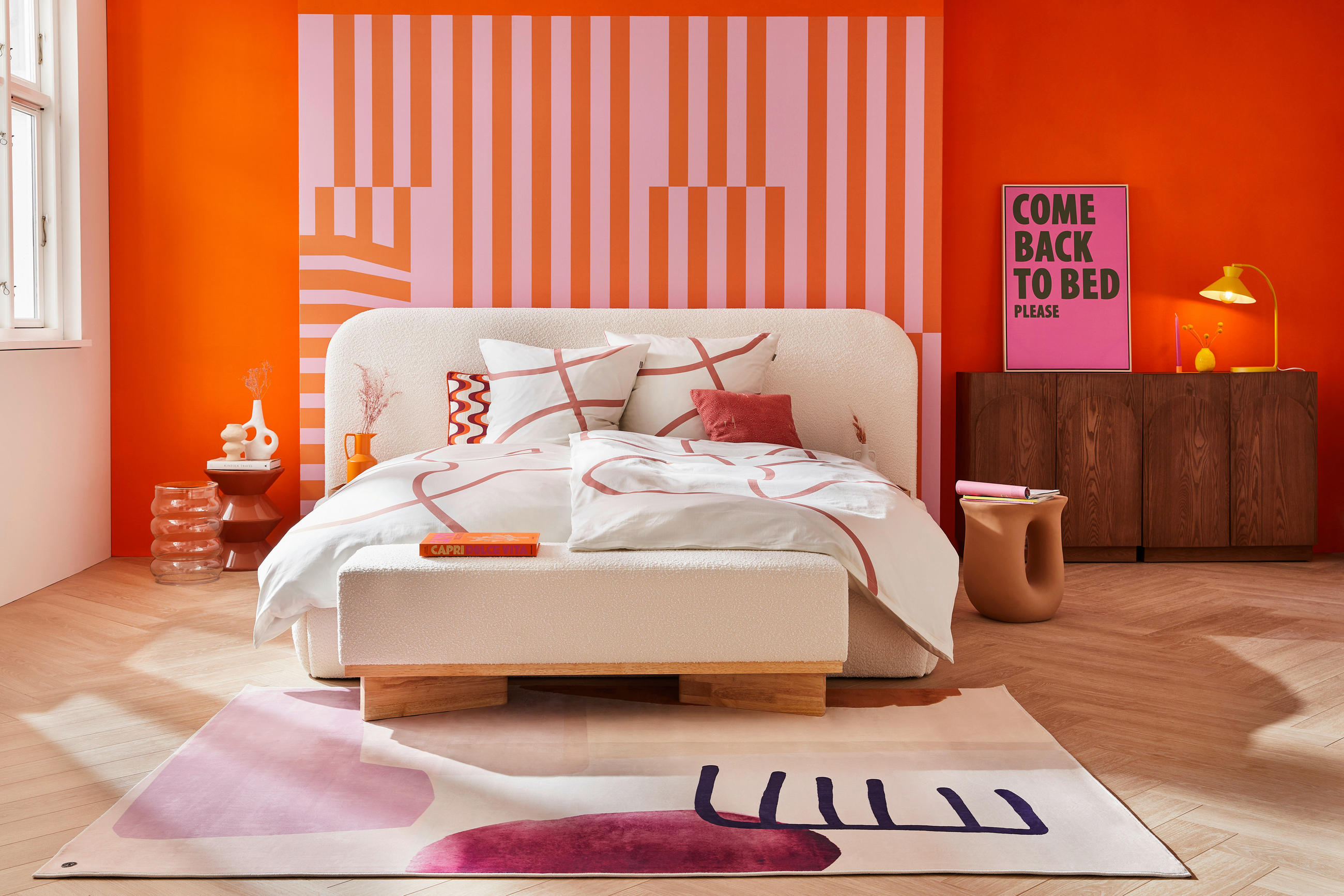 VLIESTAPETE MAXIMAL MINIMALISM  - Orange/Rosa, LIFESTYLE (300/250cm) - Komar