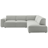 ECKSOFA in Cord Hellgrau  270/210 cm  - Hellgrau/Schwarz, Design, Kunststoff/Textil (270/210cm) - Pure Home Lifestyle