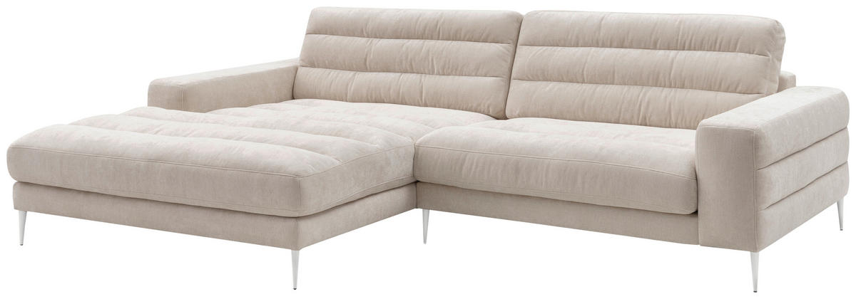ECKSOFA  in Chenille Naturfarben  207/293 cm  - Naturfarben, Design, Textil/Metall (207/293cm) - Dieter Knoll