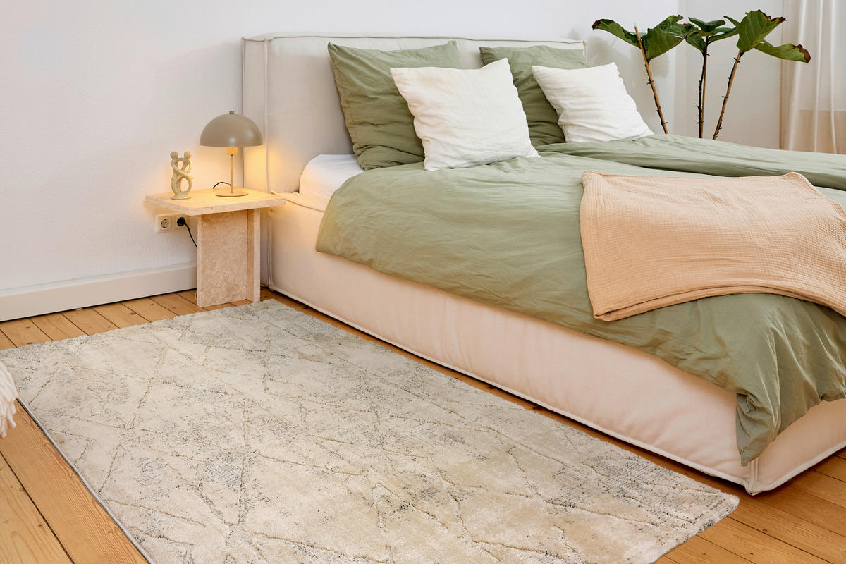 WEBTEPPICH 133/190 cm Lou Creme, Grau rechteckig  - Creme/Grau, Basics, Kunststoff/Textil (133/190cm) - Astra