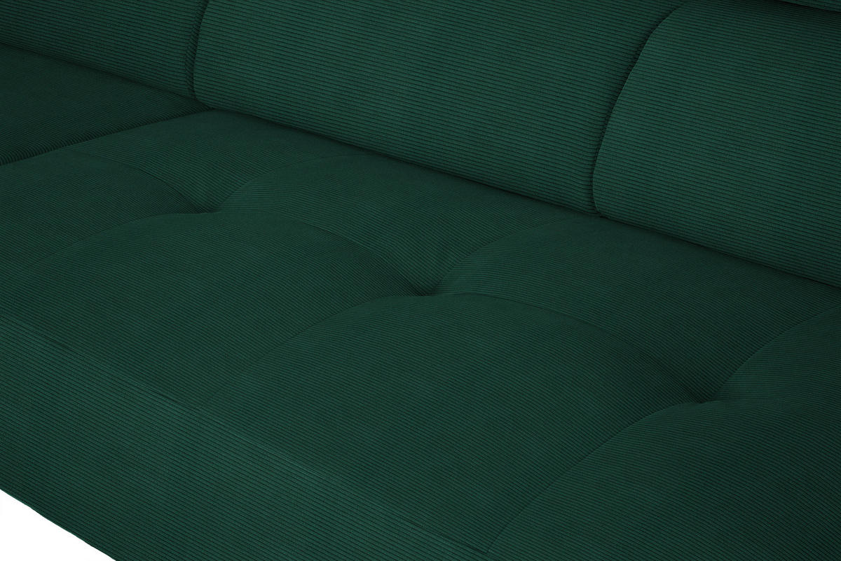 ECKSOFA in Feincord Waldgrün  205/280 cm  - Waldgrün/Schwarz, Design, Textil/Metall (205/280cm) - Xora