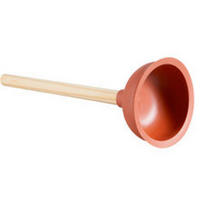 LEFOLYÓTISZTÍTÓ - bükkszínű/világospiros, Basics, fa (13,5/40cm) - Homeware