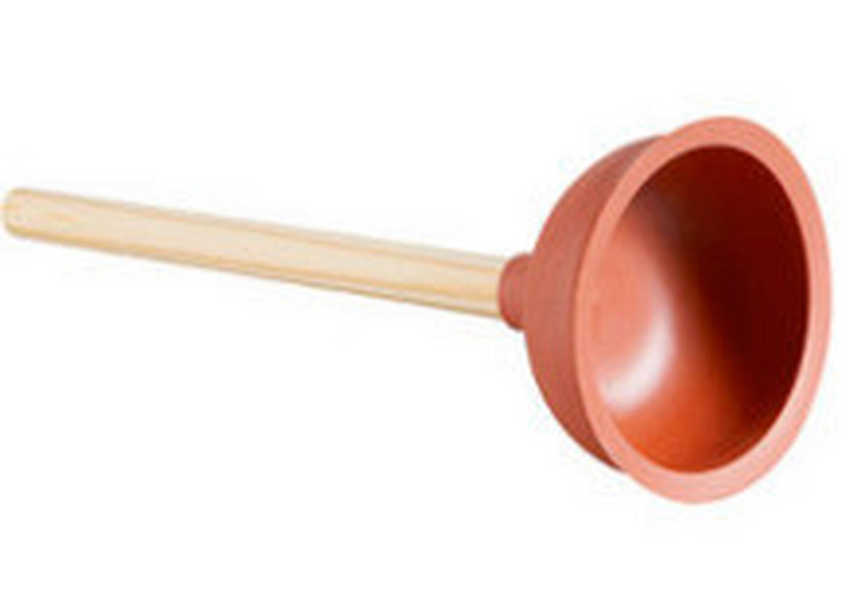 LEFOLYÓTISZTÍTÓ - bükkszínű/világospiros, Basics, fa (13,5/40cm) - Homeware