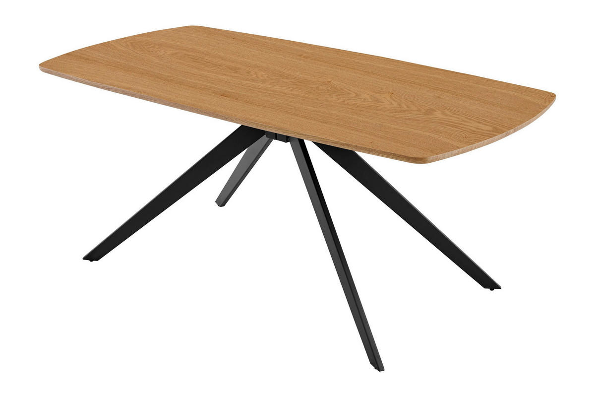 ESSTISCH 160/90/75 cm Echtholz, Nachbildung  Metall, Holzwerkstoff rechteckig Eichefarben  - Eichefarben, MODERN, Holzwerkstoff/Metall (160/90/75cm) - MID.YOU