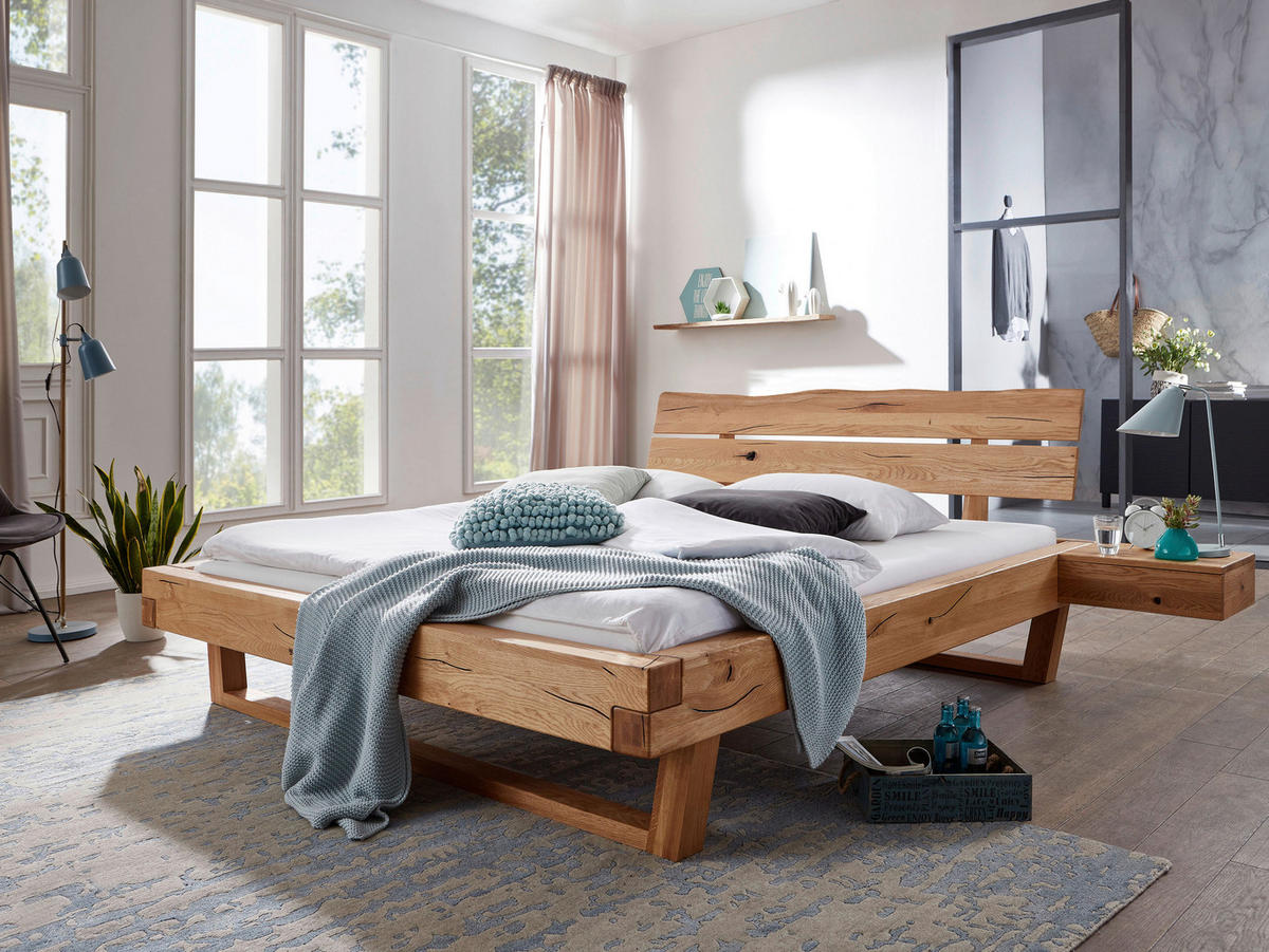 BALKENBETT 200/200 cm,  in Wildeiche,  - Wildeiche, MODERN, Holz (200/200cm) - Livetastic