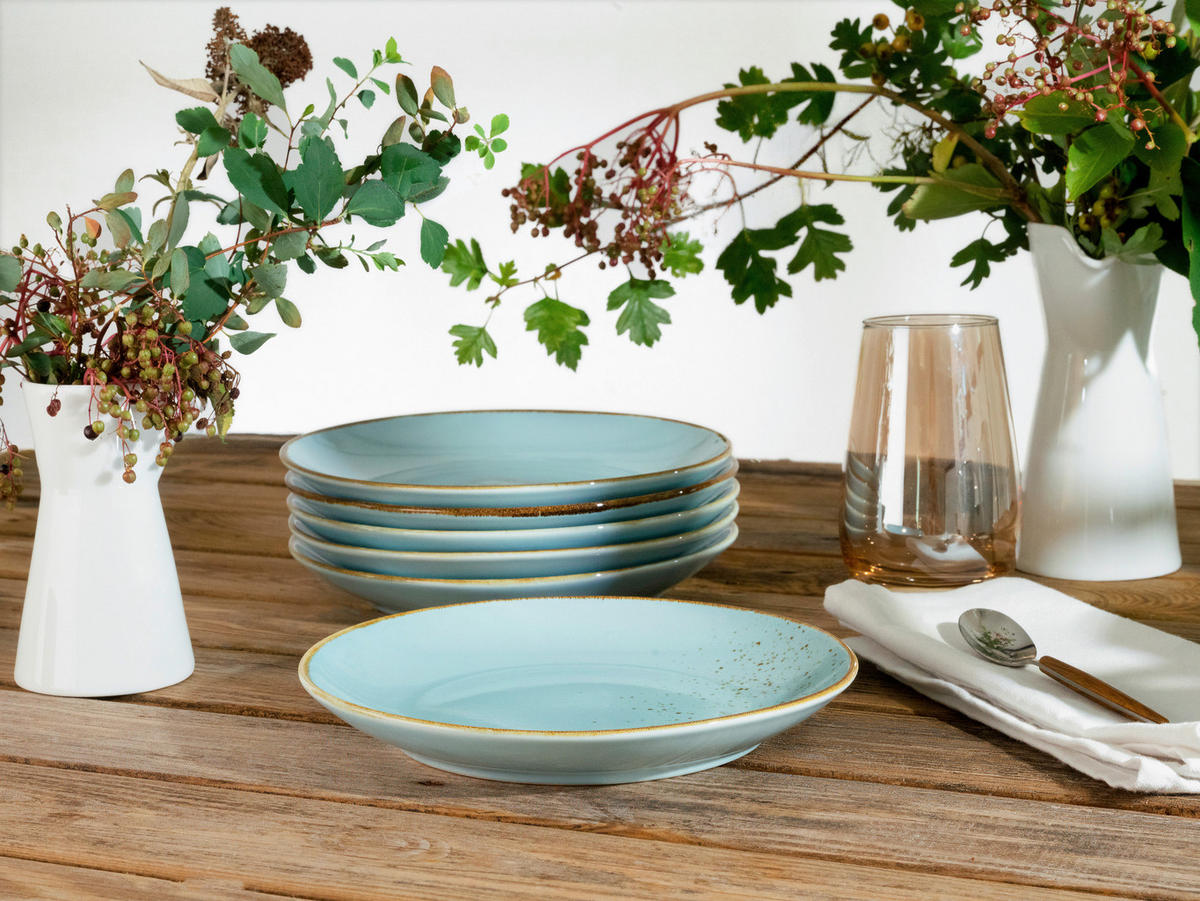 DESSERTTELLERSET 21 cm  - Pastellblau, Trend, Keramik (21cm) - Creatable