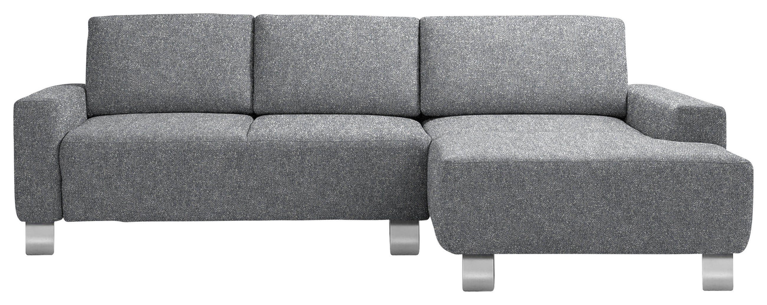 ECKSOFA  in Mikrovelours Grau  248/160 cm  - Alufarben/Grau, Design, Textil/Metall (248/160cm) - Sedda