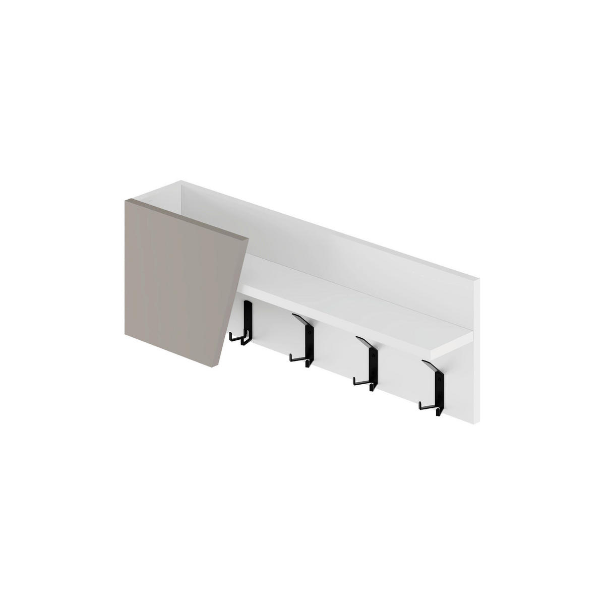 VÄGGHÄNGARE 74/26/15.7 cm  - vit/mocca, Design, metall/trämaterial (74/26/15.7cm) - Livetastic