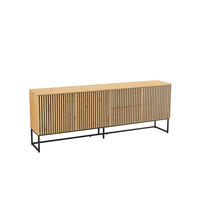 SIDEBOARD  213/80/40 cm 2 Schublade(n)  - Schwarz/Eiche Artisan, MODERN, Holzwerkstoff/Metall (213/80/40cm) - Xora