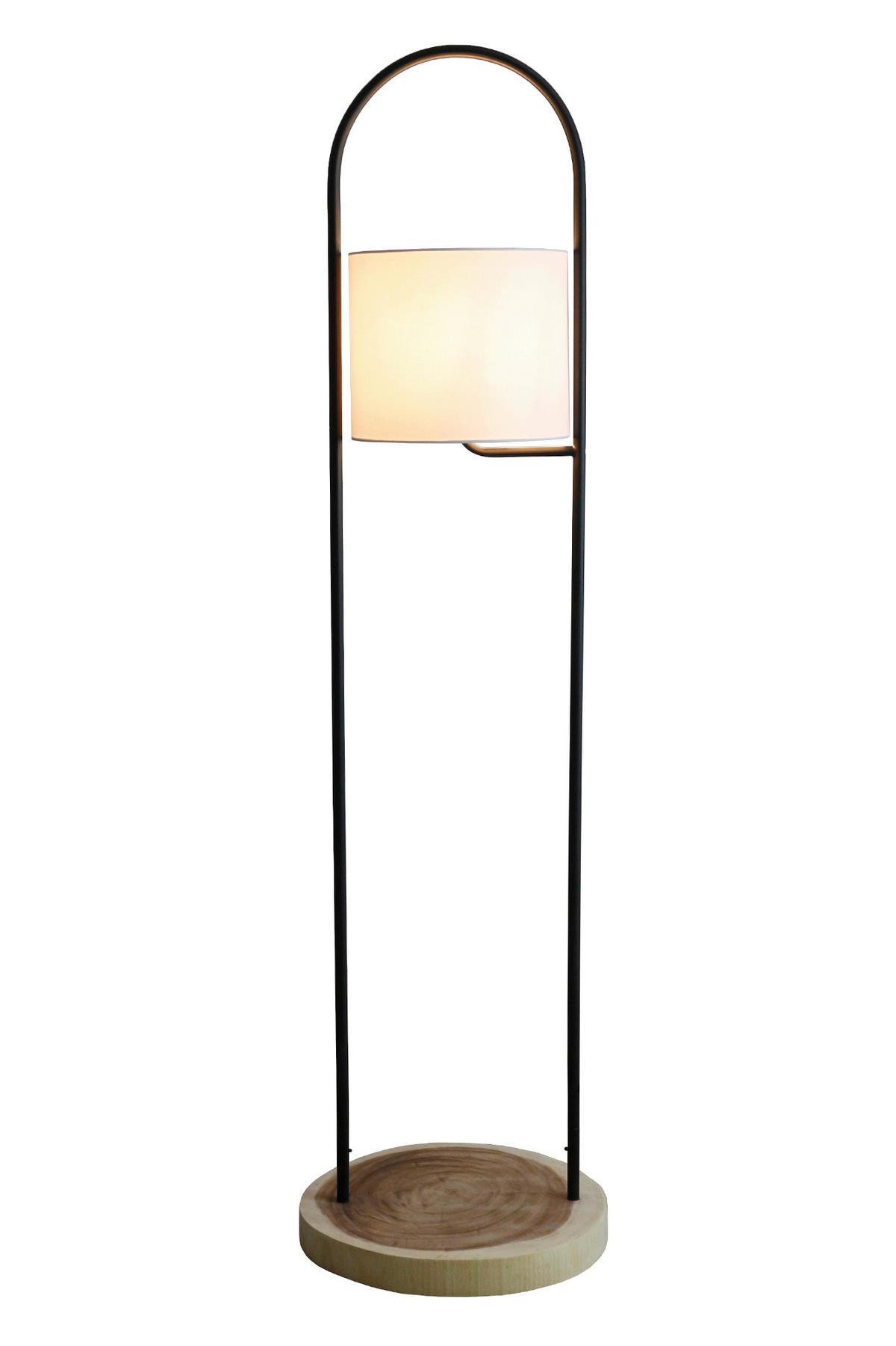 STEHLEUCHTE  40/153/40 cm   - Schwarz/Naturfarben, Design, Holz/Textil (40/153/40cm) - P & B