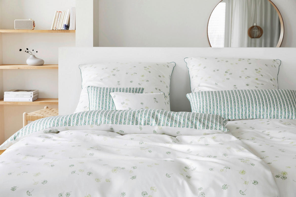 POSTELJINA 140/200 cm  FLEURS  - zelena, Basics, tekstil (140/200cm) - Elegante
