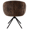 ARMLEHNSTUHL  Sitzfläche 360° drehbar Webstoff  - Hellbraun/Schwarz, Design, Textil/Metall (64/84/65cm) - Novel