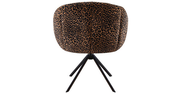 ARMLEHNSTUHL  Sitzfläche 360° drehbar Webstoff  - Hellbraun/Schwarz, Design, Textil/Metall (64/84/65cm) - Novel