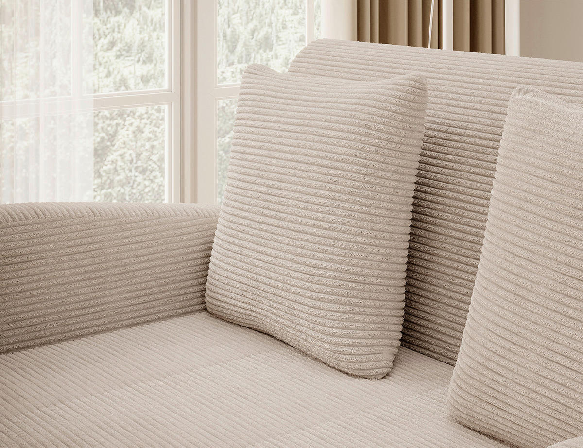 SCHLAFSOFA Cord Beige  - Beige/Schwarz, Design, Kunststoff/Textil (130/85/103cm) - MID.YOU