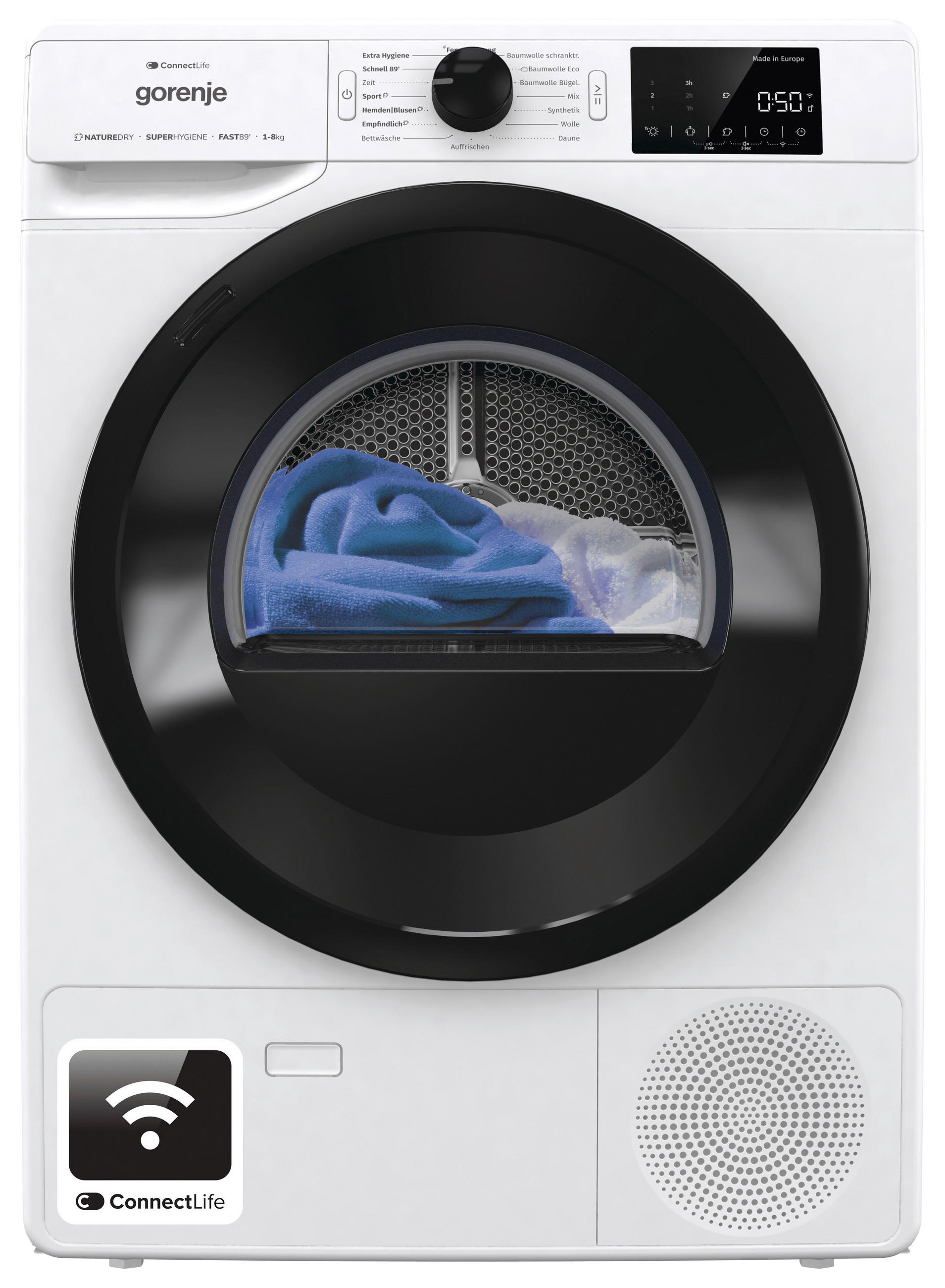 WÄRMEPUMPENTROCKNER DPNE82/GN  - Weiß, MODERN, Glas/Kunststoff (60/85/62,5cm) - Gorenje