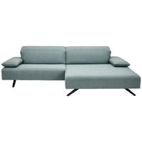 ECKSOFA Petrol Flachgewebe Armteilverstellung, Kopfteilverstellung  - Anthrazit/Petrol, Design, Textil (280/164cm) - Johann Jakob