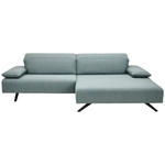 ECKSOFA Petrol Flachgewebe Armteilverstellung, Kopfteilverstellung  - Anthrazit/Petrol, Design, Textil (280/164cm) - Johann Jakob