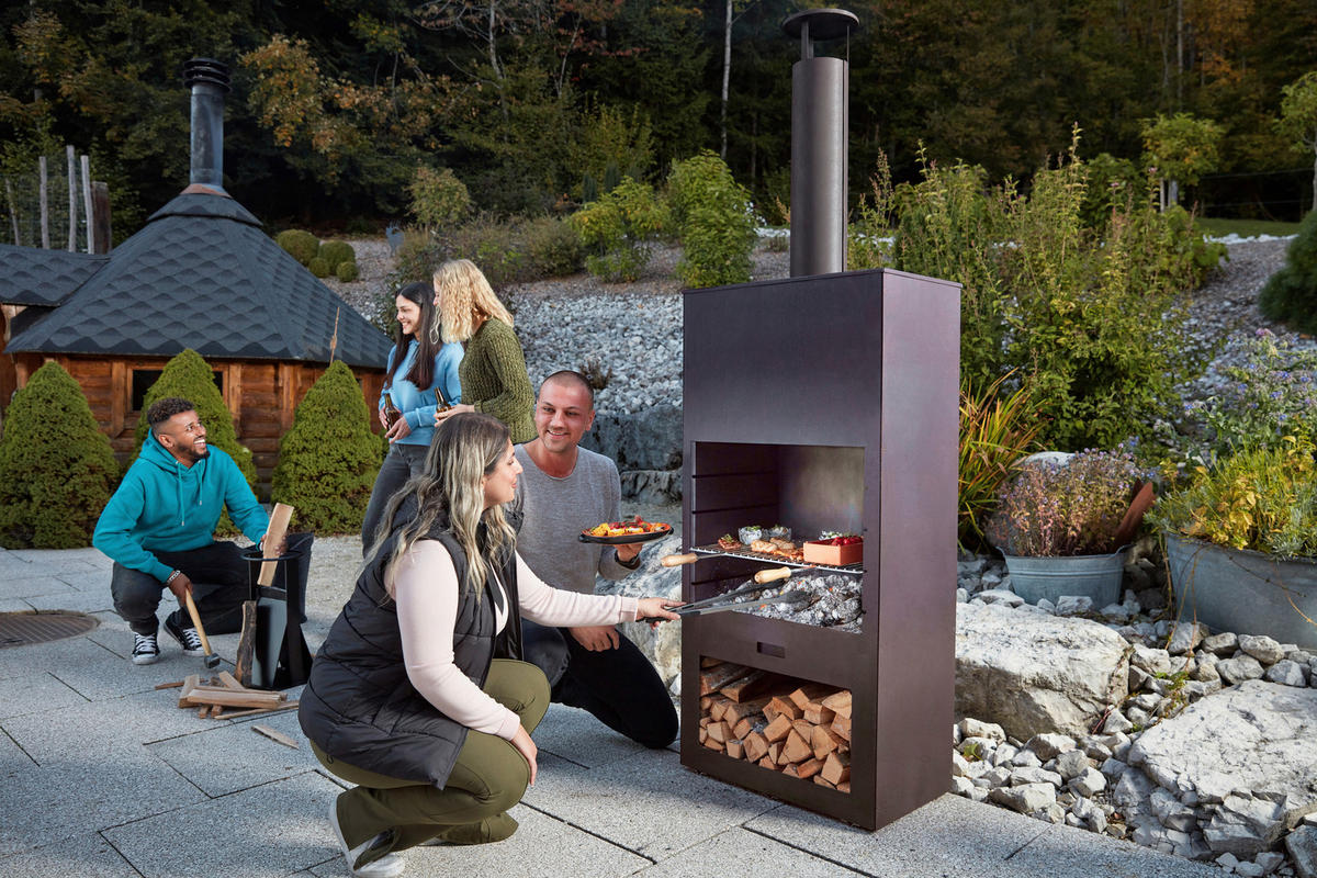HOLZKOHLEGRILL - Rostfarben, Design, Metall (41/223/70cm) - Nouvel
