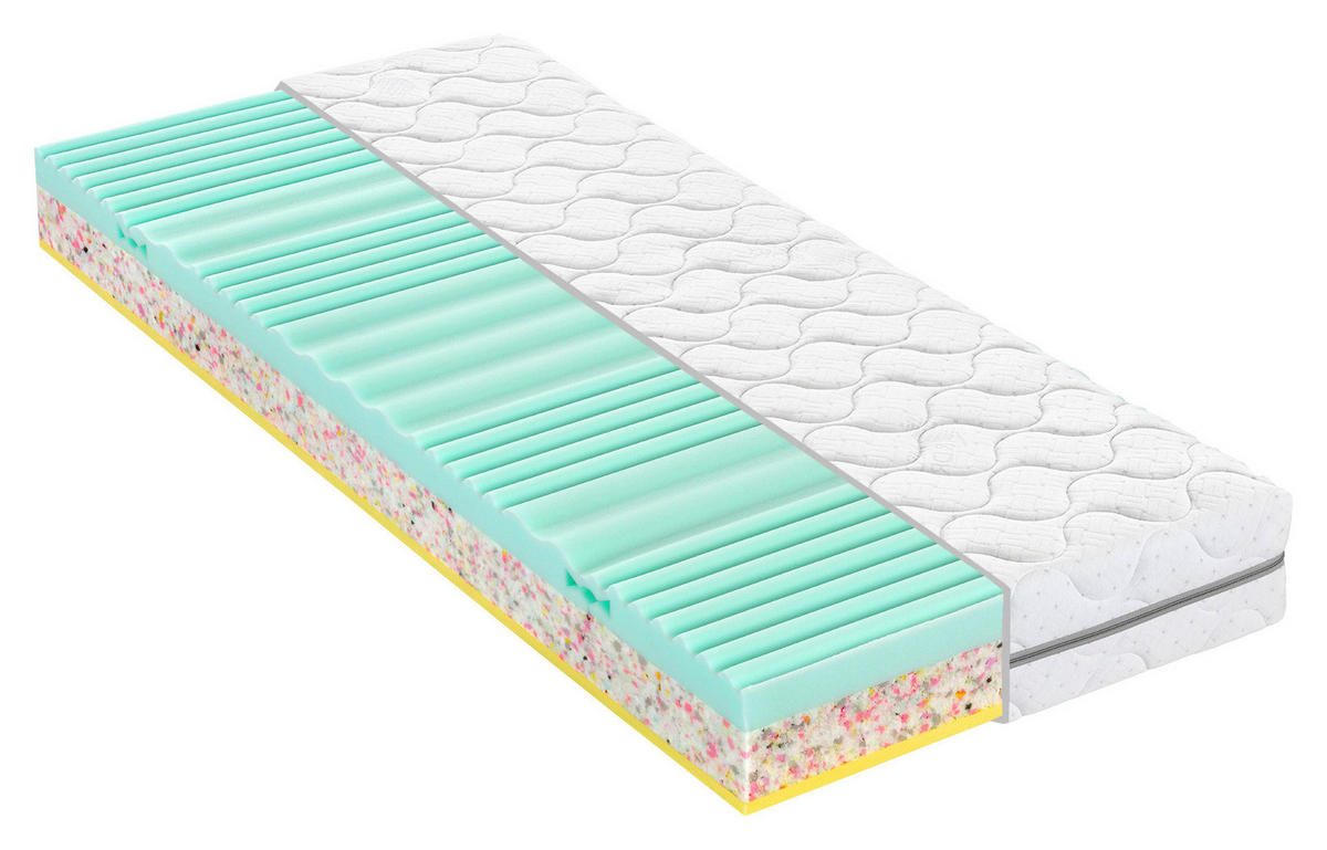 MATRAC Z PAMÄŤOVEJ PENY, 90/200 cm - biela, Konventionell, textil (90/200cm) - Swedish Line