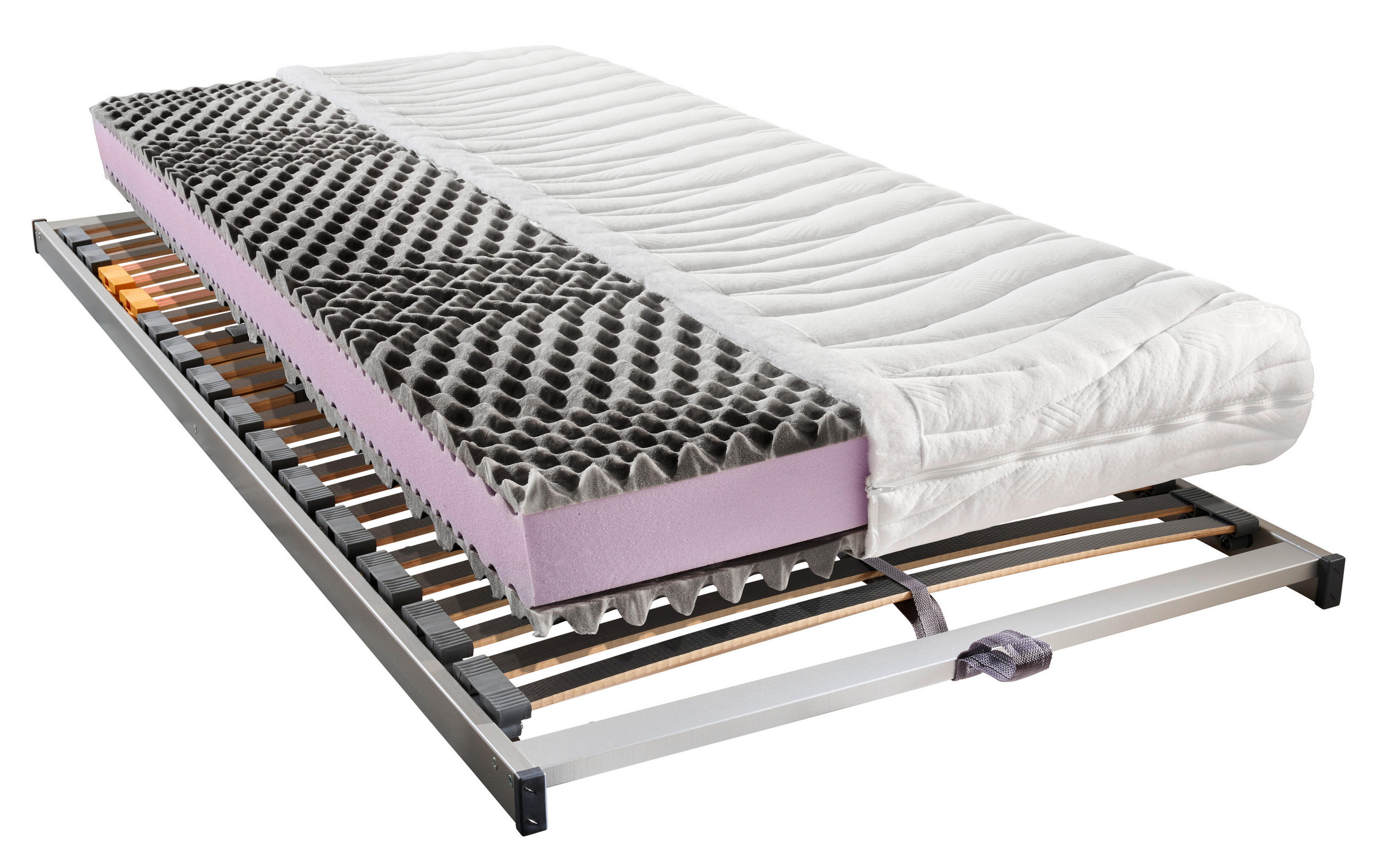 MATRATZENSET 90/200 cm  - Silberfarben, Basics, Holz (90/200cm) - Sleeptex