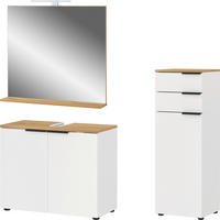 BADEZIMMER 3-teilig  in 130 cm  - Eichefarben/Schwarz, MODERN, Holzwerkstoff/Kunststoff (130cm) - Germania