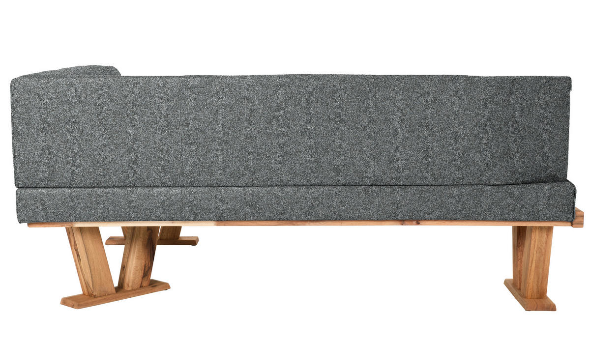 ECKBANK Holz, Textil Dunkelgrau  - Eichefarben/Dunkelgrau, Natur, Holz/Textil (225/155cm) - Moderano