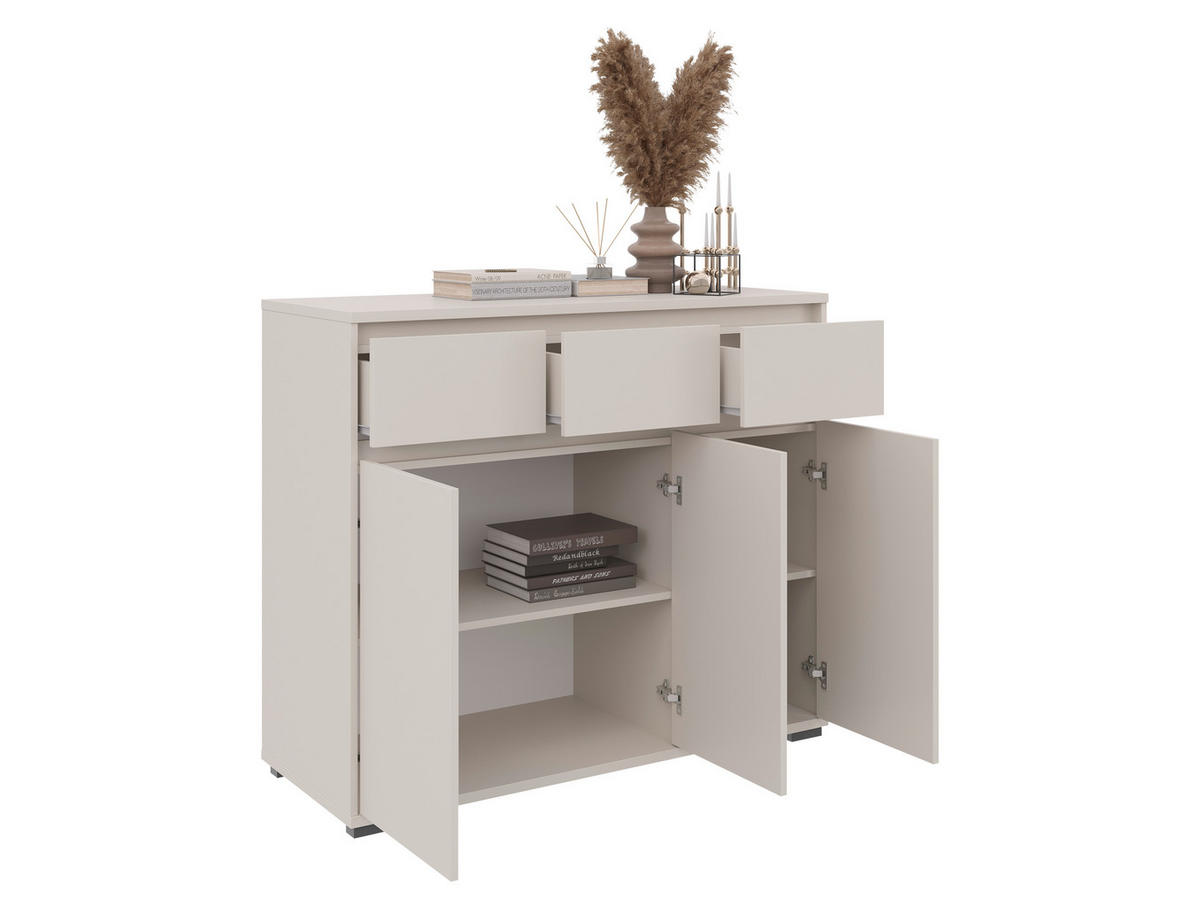 KOMMODE - Kaschmir/Anthrazit, Design, Holzwerkstoff/Kunststoff (120/103/48cm) - Carryhome