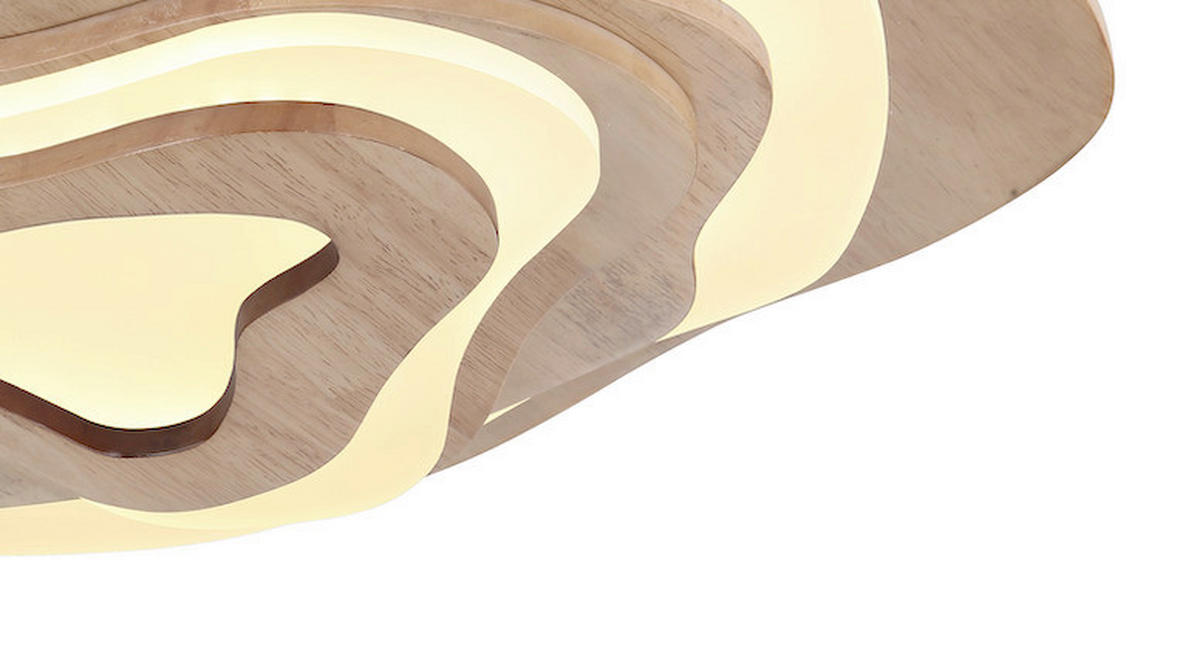 DECKENLEUCHTE 58/50/10 cm  - Dunkelbraun/Weiß, Trend, Holz/Kunststoff (58/50/10cm) - Collett's Monde