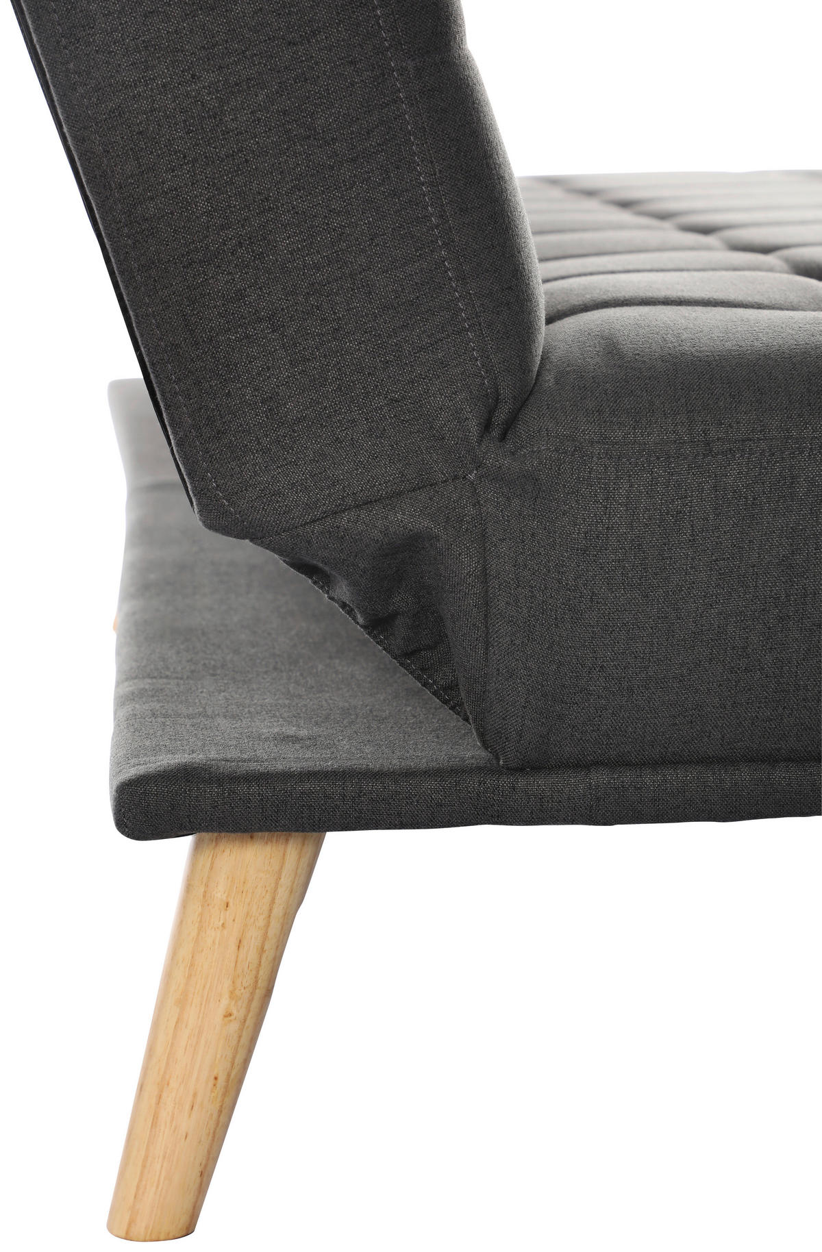 SCHLAFSOFA Leinenoptik Anthrazit  - Anthrazit/Schwarz, Design, Holz/Kunststoff (179/81/85cm) - P & B