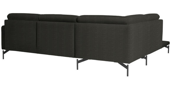 ECKSOFA in Flachgewebe Anthrazit  - Anthrazit, Design, Textil/Metall (230/254cm) - Ambiente