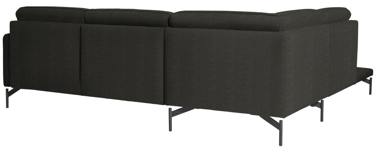 ECKSOFA in Flachgewebe Anthrazit  - Anthrazit, Design, Textil/Metall (230/254cm) - Johann Jakob