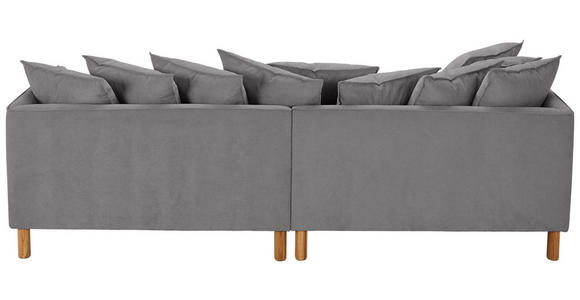 ECKSOFA Grau Chenille  inkl. Rückenkissen, Rücken echt  - Buchefarben/Grau, KONVENTIONELL, Holz/Textil (162/276cm) - Carryhome