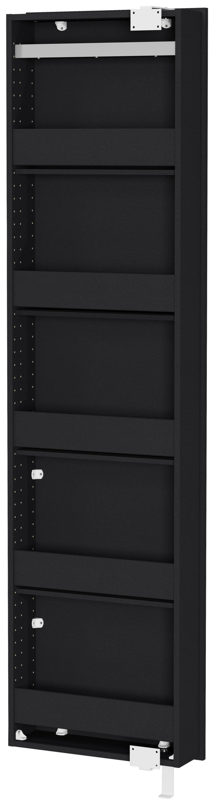 SCHUHSCHRANK GW-1189  in 50/195/18 cm  - Anthrazit, Design, Glas/Holzwerkstoff (50/195/18cm) - Xora