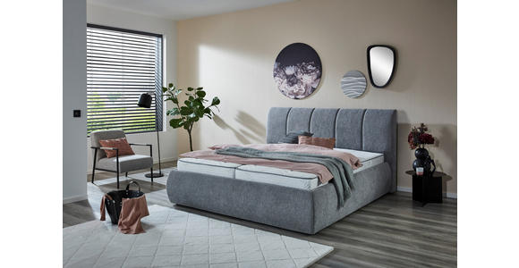 POLSTERBETT Silberfarben 180/200 cm  - Silberfarben/Schwarz, KONVENTIONELL, Kunststoff/Textil (180/200cm) - Carryhome