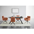 ARMLEHNSTUHL  in Eisen Mikrofaser  - Cognac/Schwarz, Design, Textil/Metall (62/89,5/65cm) - Novel
