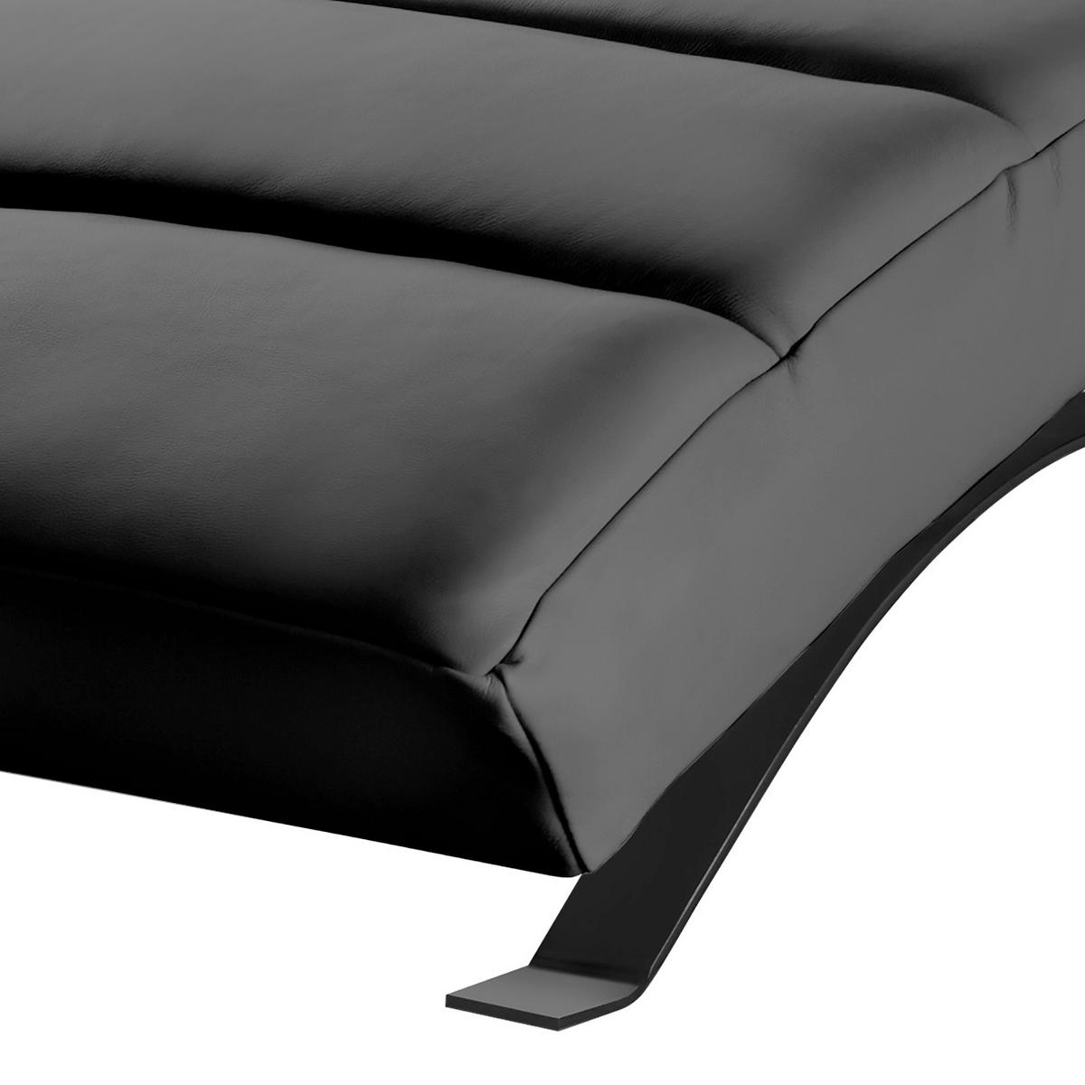 RELAXLIEGE in Mikrofaser Dunkelgrau  - Dunkelgrau/Schwarz, Design, Textil/Metall (65/65-95/171cm) - Livetastic