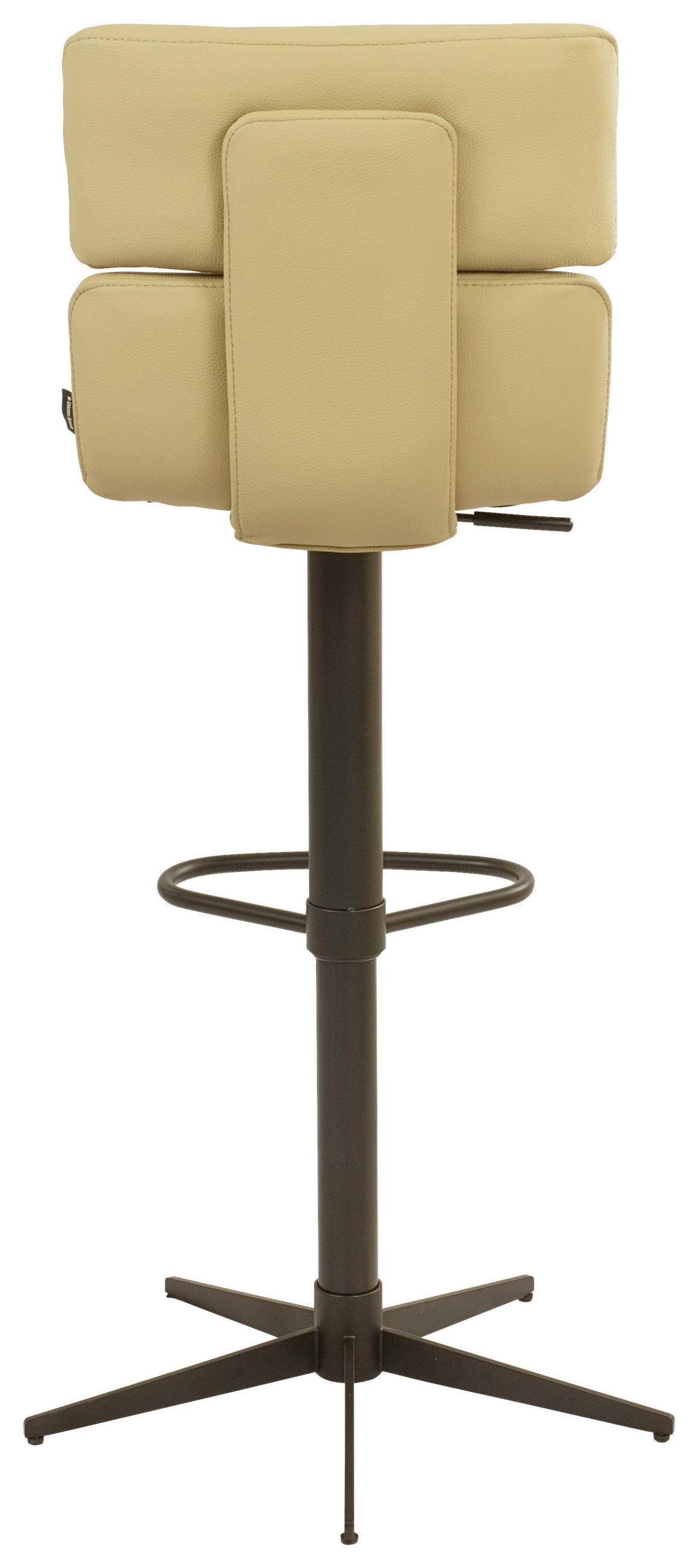 BARHOCKER Echtleder Schwarz, Karamell Eisen Lederauswahl, Stoffauswahl, Wippfunktion, Sitzfläche 360° drehbar  - Karamell/Schwarz, Design, Leder/Metall (42/99-117/50cm) - Dieter Knoll