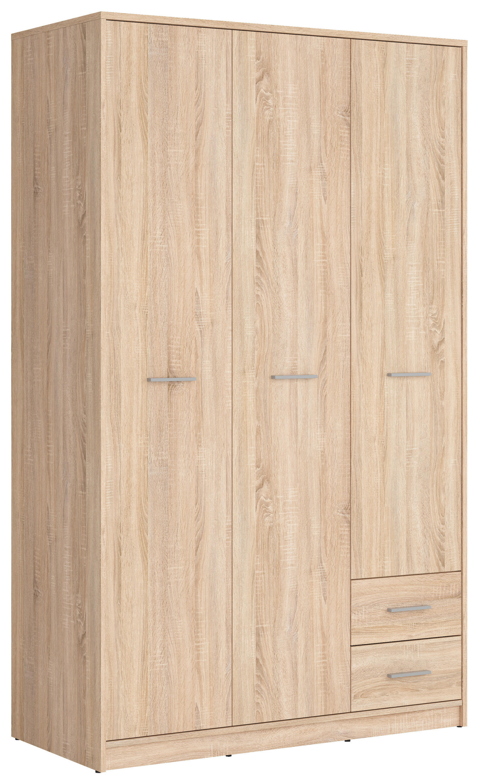 OMARA S KLASIČNIMI VRATI, hrast sonoma  - srebrne barve/hrast sonoma, Moderno, umetna masa/leseni material (118,5/197/54,5cm) - MID.YOU